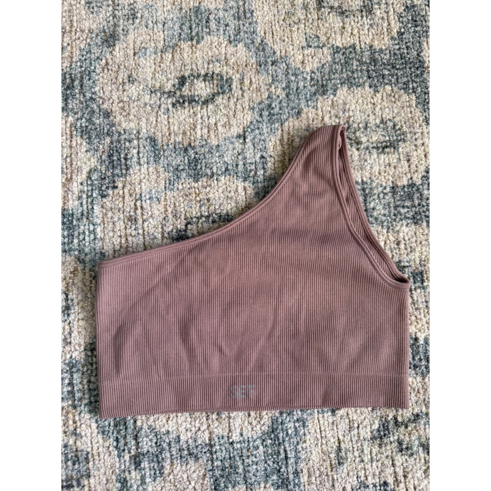 Set Active Ribbed One Shoulder Bra Small Excellent Condition
